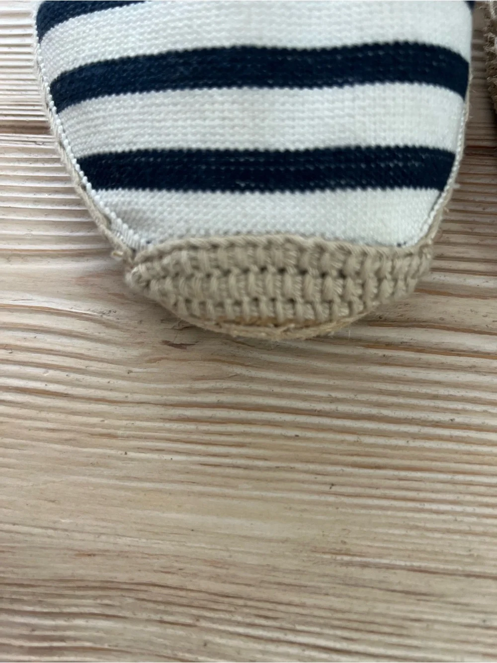 Vionic Valeri Striped Espadrille Flats Navy White Size 9
